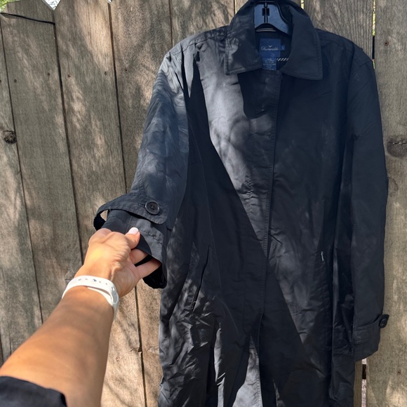Faconnable Classic Black Trench Coat - Picture 1 of 11